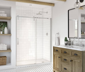 MAAX 137681-900-084-000 Outback 55 ¼ - 58 ½ x 70 ½ in. 8mm Sliding Shower Door for Alcove Installation with Clear glass in Chrome