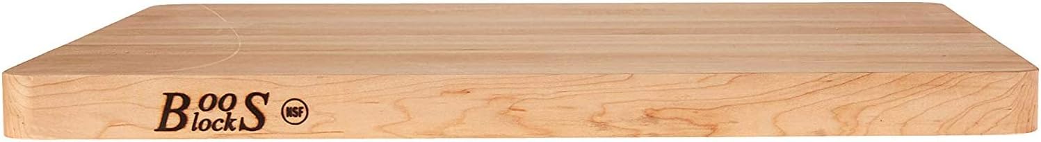 John Boos Chop-N-Slice Maple Wood Cutting Board for Kitchen Prep, 1" Thick, Small, Edge Grain, Rectangle Charcuterie Boos Block, 16" x 10", Reversible
