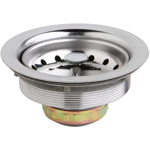 Elkay D1125 Dayton 3-1/2" Stainless Steel Drain with Removable Basket Strainer and Rubber Stopper
