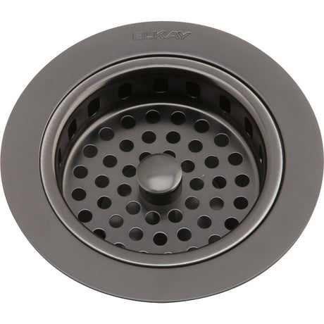 Elkay LKS35AS Elkay 3-1/2" Drain Fitting Antique Steel Finish Body and Basket with Rubber Stopper