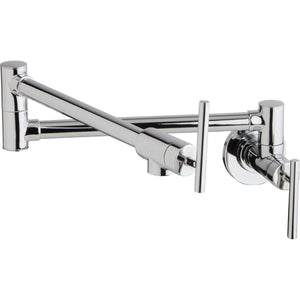 Elkay LKAV4091CR Avado Wall Mount Single Hole Pot Filler Kitchen Faucet with Lever Handles, Chrome