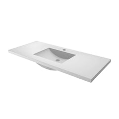 Palomar Vanity Top with Integral Bathroom Sink in Pearl Finish (Single faucet hole)