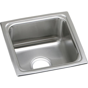 Elkay Lustertone LFR1515 Single Bowl Top Mount Stainless Steel Bar Sink