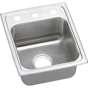 Elkay LRAD151760MR2 Elkay Lustertone Classic Stainless Steel 15" x 17-1/2" x 6", MR2-Hole Single Bowl Drop-in ADA Sink