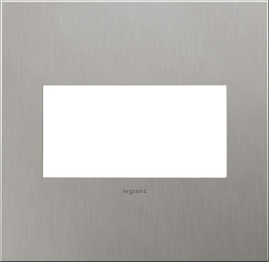 Legrand AWC2GBS4 Brushed Stainless Steel, 2-Gang Wall PlateBrushed Stainless Steel