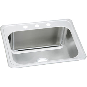 Elkay DCR2522103 Elkay Pursuit Stainless Steel 25" x 22" x 10-1/4", 3-Hole Single Bowl Drop-in Laundry Sink