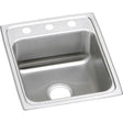 Elkay LR15223 Elkay Lustertone Classic Stainless Steel 15" x 22" x 7-5/8", 3-Hole Single Bowl Drop-in Sink