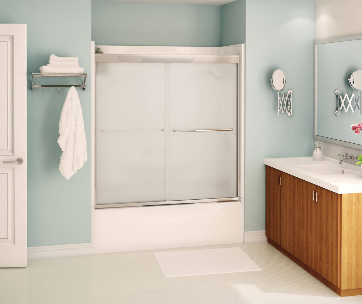 Aura Sliding Tub Door 55-59 x 57 in. 6 mm
