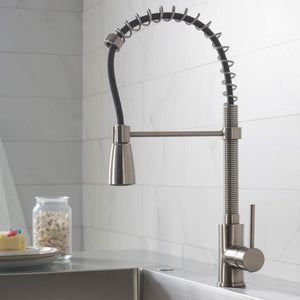 Kraus KPF-1612SS Single Lever Pull Down Kitchen Faucet in Stainless Steel