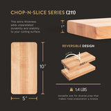 John Boos Chop-N-Slice Maple Wood Cutting Board for Kitchen Prep, 1" Thick, Small, Edge Grain, Rectangle Charcuterie Boos Block, 16" x 10", Reversible