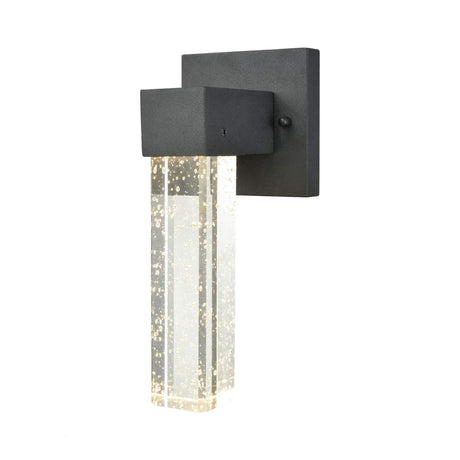 Elk Elk-45275-LED Elk Lighting 45275/LED Emode Dimmable LED Outdoor Wall Sconce In Matte Black With Clear Bubble Crystal