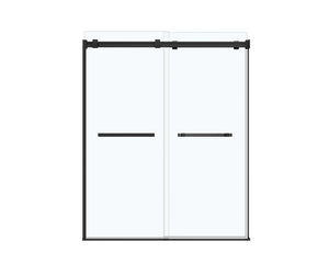 MAAX 136272-900-340-000 Duel 56-58 ½ x 70 ½-74 in. 8mm Bypass Shower Door for Alcove Installation with Clear glass in Matte Black