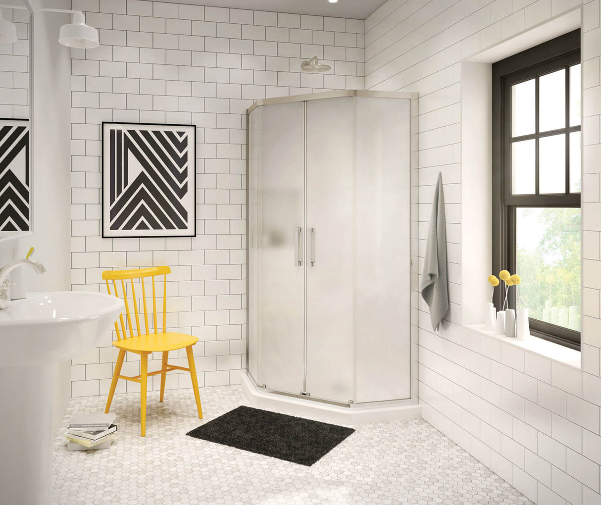 Radia Neo-angle Sliding Shower Door 40 x 40 x 71 ½ in. 6 mm