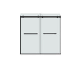 MAAX 136270-900-340-000 Duel 56-59 x 55 ½-59 in. 8 mm Bypass Tub Door for Alcove Installation with Clear glass in Matte Black