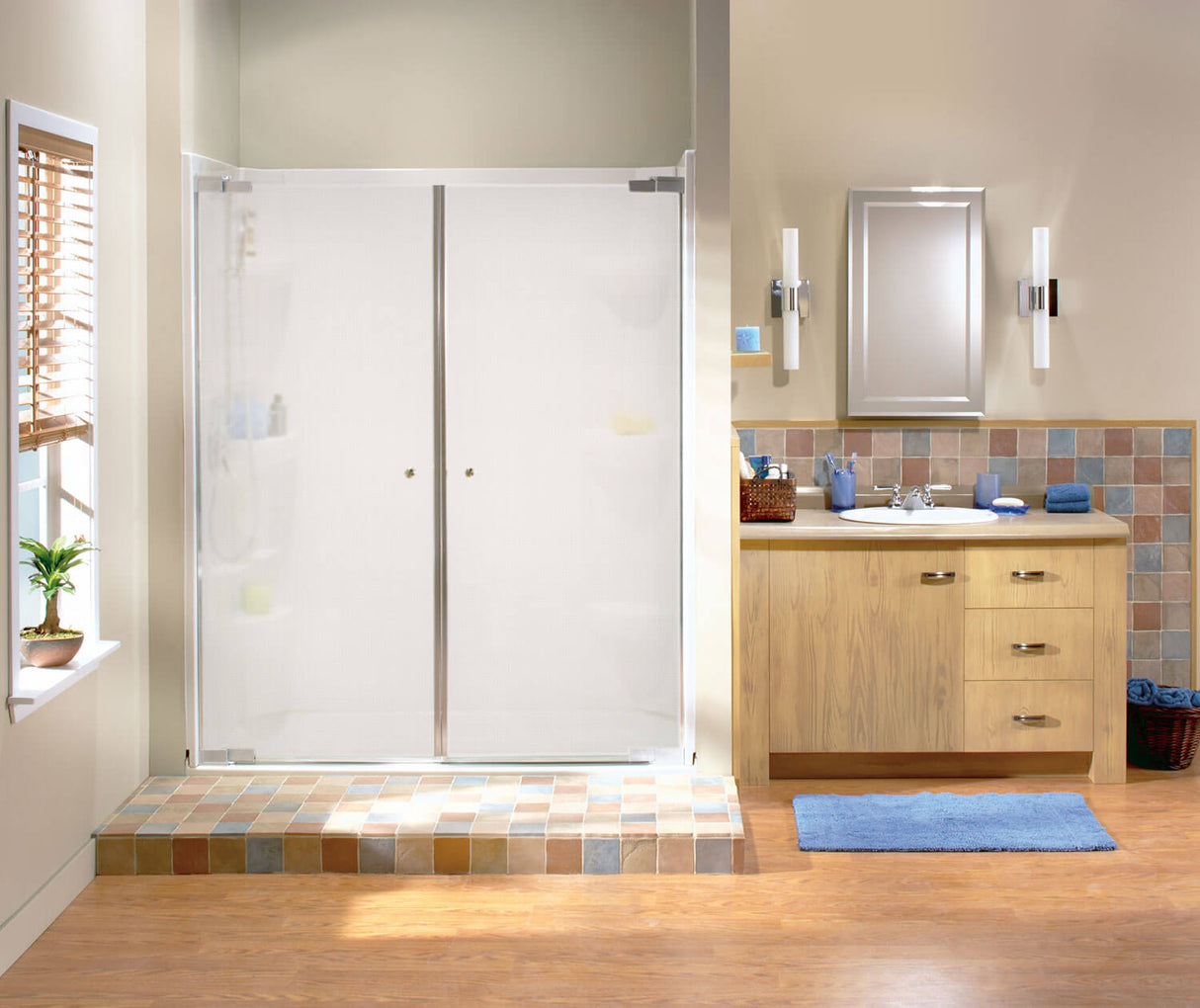 Kleara 2-panel Pivot Shower Door 54 ½-57 ½ x 69 in. 6 mm