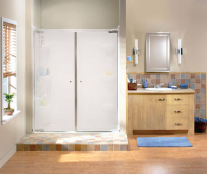 Kleara 2-panel Pivot Shower Door 54 ½-57 ½ x 69 in. 6 mm