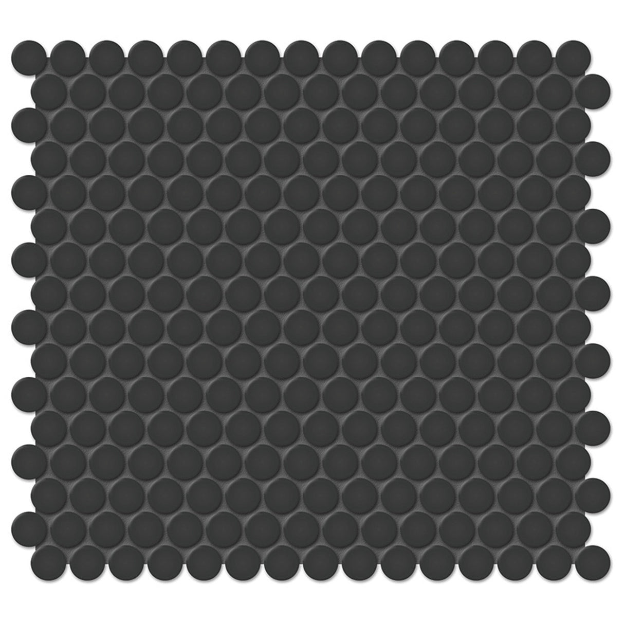 SOHO RETRO BLACK MATTE GLAZED PORCELAIN PENNY ROUND MOSAIC 3/4" Case  ( 10 EACH )