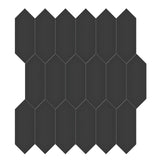 SOHO RETRO BLACK MATTE GLAZED PORCELAIN PICKET MOSAIC 2X5 Case  ( 10 EACH )