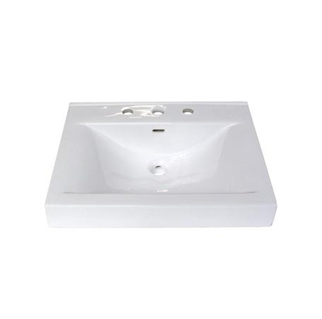 Fairmont S-30024W8 Sinks 24x19" Ceramic Sink/pre-drilled 8" widespd White, Fairmont Designs, Bath, Bath Sinks, Fairmont Designs Bath, PoshPrime - POSHHAUS