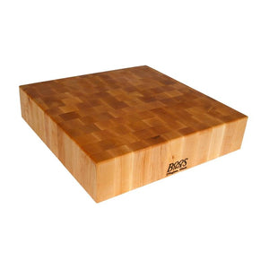 John Boos CCB24-S Block Classic Collection Maple Wood End Grain Chopping Block, 24 Inches x 4 24X24X4 MPL-END GR-NON REV-NO GRIPS