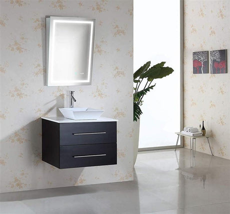 Krugg Icon2432ADA 24"x32" LED Bath Mirror ADA Fixed Tilt Lighted Vanity Mirror + Digital Clock 4000K, Krugg, Krugg - POSHHAUS