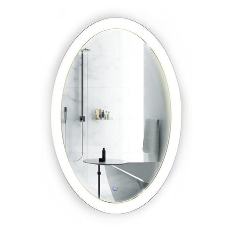 Krugg Sol2240 Oval LED Bath Mirror 22"x40" Lighted Vanity Mirror Includes Dimmer & Defogger Wall Mount Vertical or Horizontal Installation, Krugg, Krugg - POSHHAUS