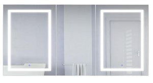 Krugg Svange 6636D LRR LED Medicine Cabinet 66"x36" Recessed or Surface Mount Mirror Cabinet w/Dimmer & Defogger + 3X Makeup Mirror Inside & Outlet + USB, Krugg, Krugg - POSHHAUS