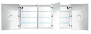 Krugg Svange 6636D LRR LED Medicine Cabinet 66"x36" Recessed or Surface Mount Mirror Cabinet w/Dimmer & Defogger + 3X Makeup Mirror Inside & Outlet + USB, Krugg, Krugg - POSHHAUS