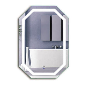 Krugg Tudor2030 Octagon LED Bath Mirror 20"x30" Lighted Wall Mount Vanity Mirror Includes Defogger & Dimmer Vertical or Horizontal Install, Krugg, Krugg, Trending - POSHHAUS