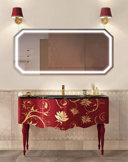 Krugg Tudor6030 Octagon LED Bath Mirror 60"x30" Lighted Wall Mount Vanity Mirror Includes Defogger & Dimmer Vertical Horizontal Install, Krugg, Krugg - POSHHAUS