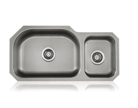 Lenova SS-CL-D6L 18-Gauge Stainless Steel Classic Unequal Double Bowl Undermount Kitchen Sink, LENOVA, Kitchen, Kitchen Sinks - Undermount, Lenova, PoshHaus Keene, PoshPrime - POSHHAUS