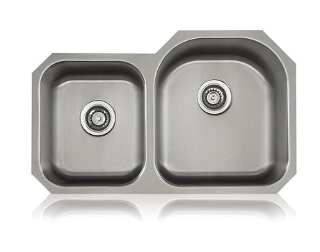 Lenova SS-CL-D7R Classic 18 Gauge Undermount Double Bowl Kitchen Sink Stainless Steel, LENOVA, PoshHaus Keene - POSHHAUS