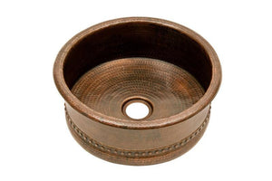 Premier Copper Products BV15DB2 15" Round Bar Vessel Tub Sink w/ 2" Drain Size Oil Rubbed Bronze, Premier Copper Products, Bath, Bath Sinks - Above Counter, PoshHaus Keene, Premier Copper - P