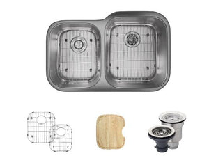 Rene R1-1014-16 Stainless Steel Bar Sink in 16-Gauge with Cutting Board, Grid, and Basket Strainer, Rene, Kitchen, Kitchen Sinks - Undermount, PoshPrime, Rene - POSHHAUS
