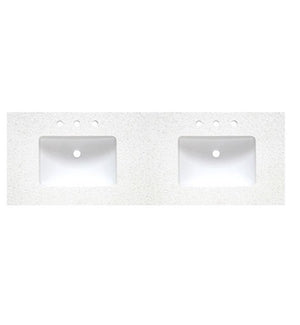 Fairmont Designs TQ-S6022DCQ8 2" - 60" Double Bowl Carrera (CQ) Quartz Top - 8" widespread, Fairmont Designs, Bath, bathroom, Fairmont Designs Bath, Vanity Tops - POSHHAUS