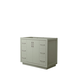 Icon 42 Inch Single Bathroom Vanity in Light Green No Countertop No Sink Brushed Nickel Trim