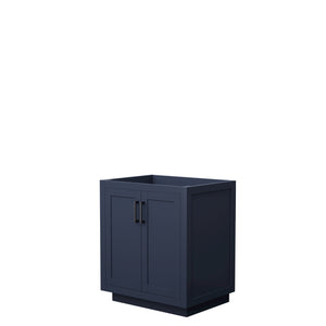 Miranda 30 Inch Single Bathroom Vanity in Dark Blue No Countertop No Sink Matte Black Trim