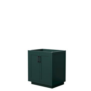 Miranda 30 Inch Single Bathroom Vanity in Green No Countertop No Sink Matte Black Trim