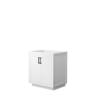 Miranda 30 Inch Single Bathroom Vanity in White No Countertop No Sink Matte Black Trim