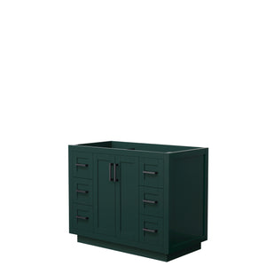 Miranda 42 Inch Single Bathroom Vanity in Green No Countertop No Sink Matte Black Trim