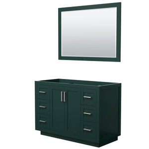 Miranda 48 Inch Single Bathroom Vanity in Green No Countertop No Sink Brushed Nickel Trim 46 Inch Mirror