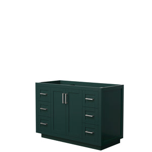 Miranda 48 Inch Single Bathroom Vanity in Green No Countertop No Sink Brushed Nickel Trim
