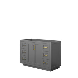 Miranda 48 Inch Single Bathroom Vanity in Dark Gray No Countertop No Sink Brushed Gold Trim