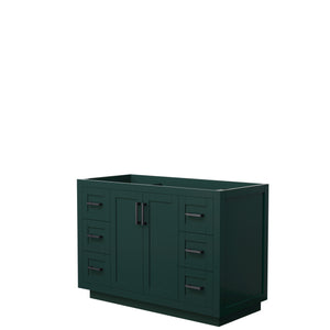 Miranda 48 Inch Single Bathroom Vanity in Green No Countertop No Sink Matte Black Trim