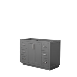 Miranda 48 Inch Single Bathroom Vanity in Dark Gray No Countertop No Sink Brushed Nickel Trim
