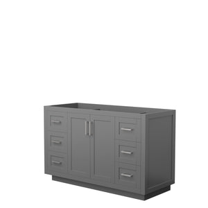 Miranda 54 Inch Single Bathroom Vanity in Dark Gray No Countertop No Sink Brushed Nickel Trim