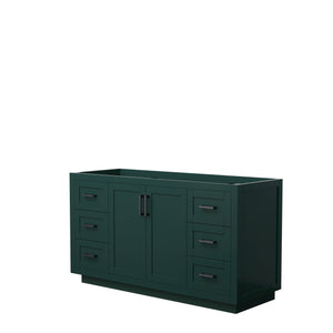 Miranda 60 Inch Single Bathroom Vanity in Green No Countertop No Sink Matte Black Trim