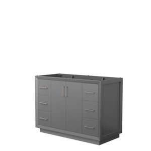 Strada 48 Inch Single Bathroom Vanity in Dark Gray No Countertop No Sink Brushed Nickel Trim