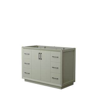 Strada 48 Inch Single Bathroom Vanity in Light Green No Countertop No Sink Matte Black Trim
