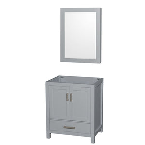 Sheffield 30 Inch Single Bathroom Vanity in Gray No Countertop No Sink and Medicine Cabinet